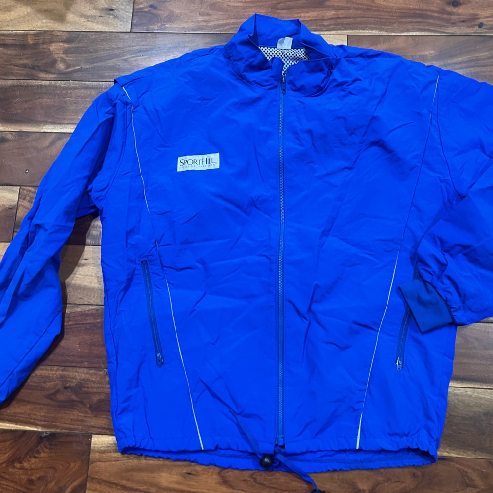 Men's Blue Jacket Windbreaker Running VTG Sporthill S